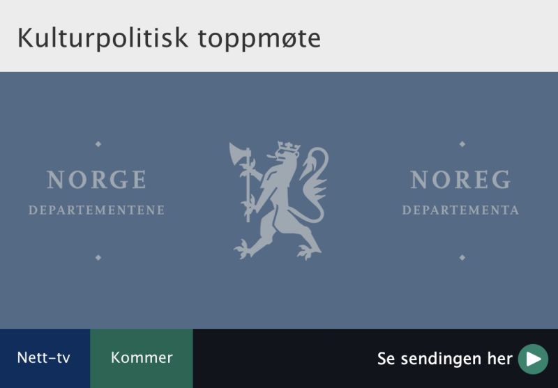 Skjermbilde fra den kommende nett-tv-sendingen på regjeringen.no
